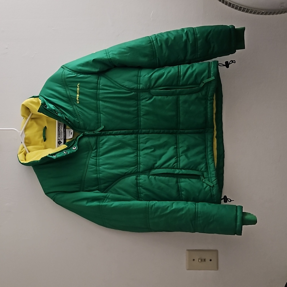 Columbia Green and Yellow Puffer Jacket